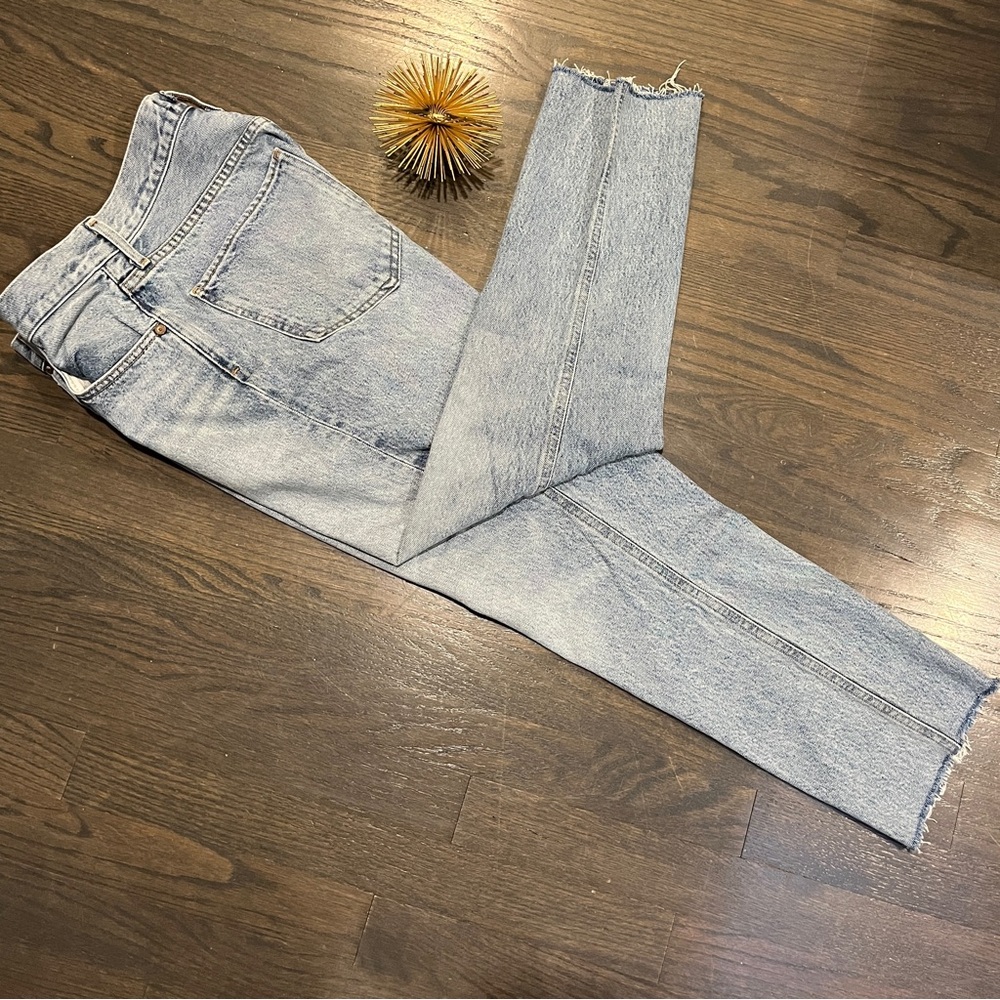 Agolde Riley High Rise Straight Crop Raw Hem Size 27 - Picture 8 of 8